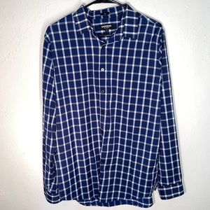 Blue & White Button Down Shirt Large